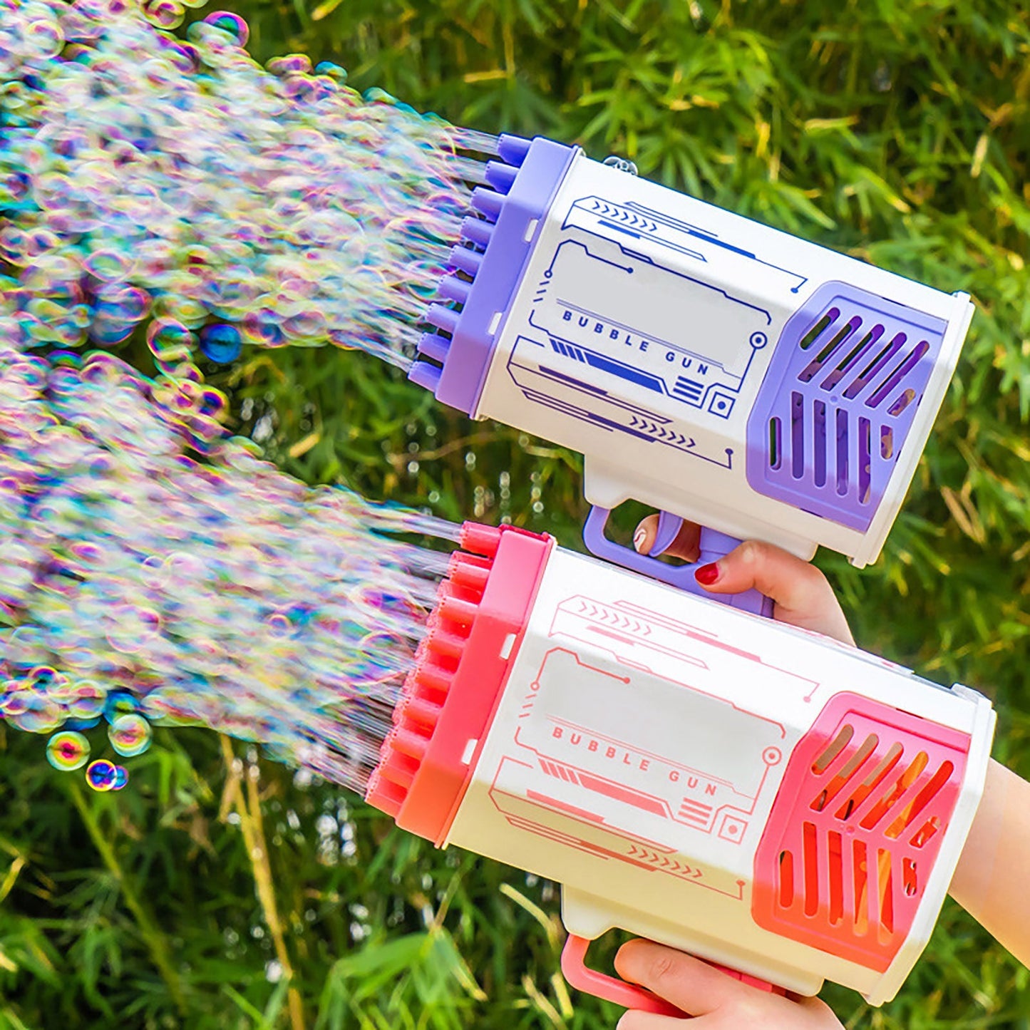 Bubble Gun Rocket 69 Holes Soap Bubbles Machine Gun Shape Automatic Blower With Light Toys For Kids Pomperos Vibrant Vaults