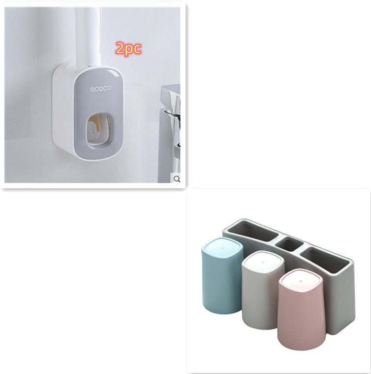 Wall Mounted Automatic Toothpaste Holder Bathroom Accessories Set Dispenser Vibrant Vaults
