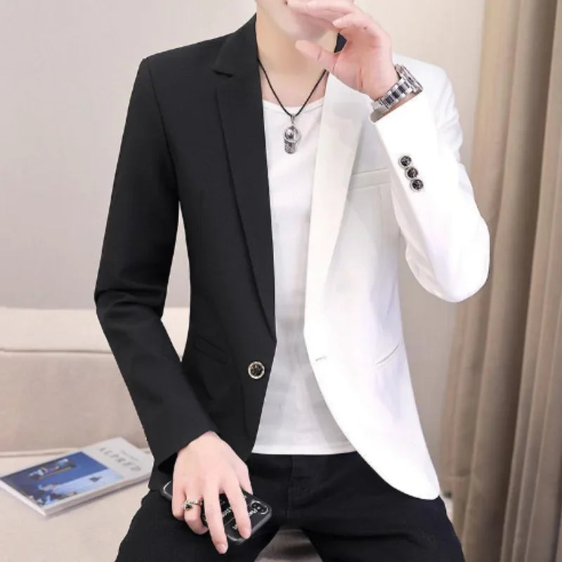 Men's slim fit color black and white suit 108000 Vibrant Vaults