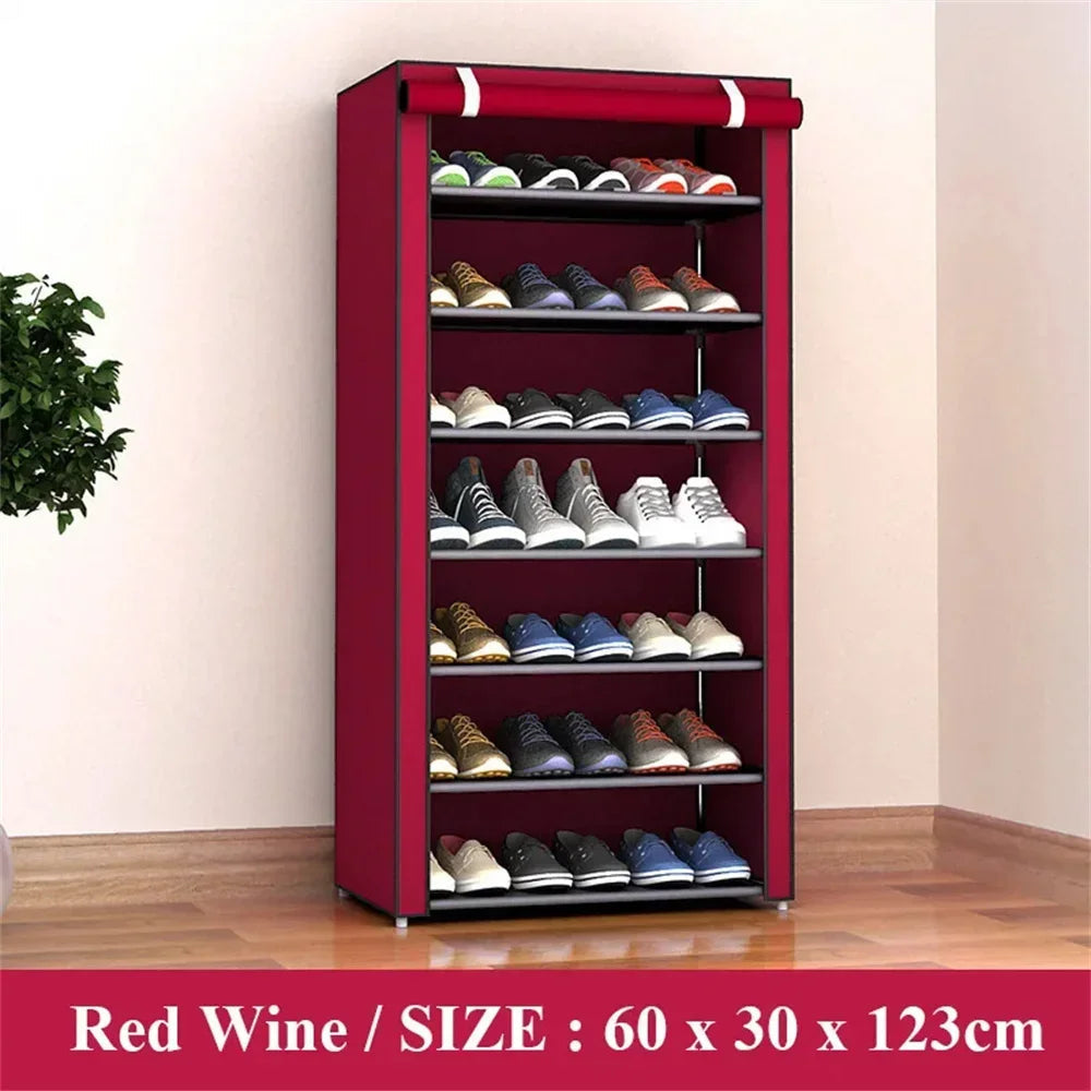 Multilayer Shoe Rack Organizer Nonwoven Fabric Hallway Entryway Stand Holder Space Saving Cabinet Home Furniture Dustproof Shelf Vibrant Vaults