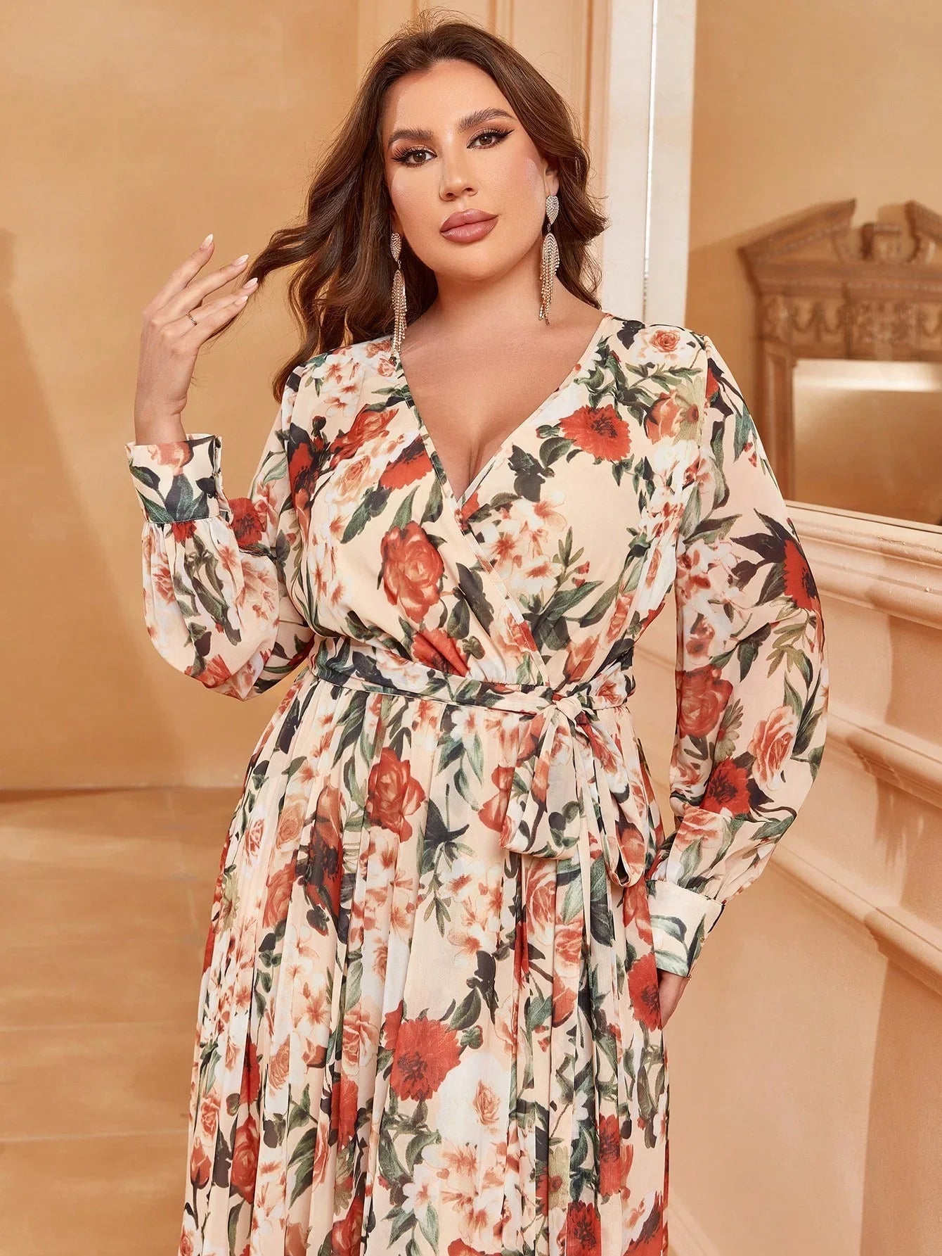 Plus Size Printed Casual Dress Evening gown Ball dress Party dress Vibrant Vaults