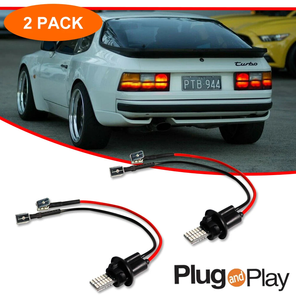 Red LED Add-On Extension Tail Lights Mod For 1977-1988 Porsche 924 & 1982-1991 Porsche 944 & 1986-1991 Porsche 951 Vibrant Vaults