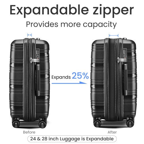 Luggage 4 Piece Sets, Hard Shell Lightweight TSA Lock Carry On Expandable Suitcase With Spinner Wheels Travel Set For Men Women Vibrant Vaults