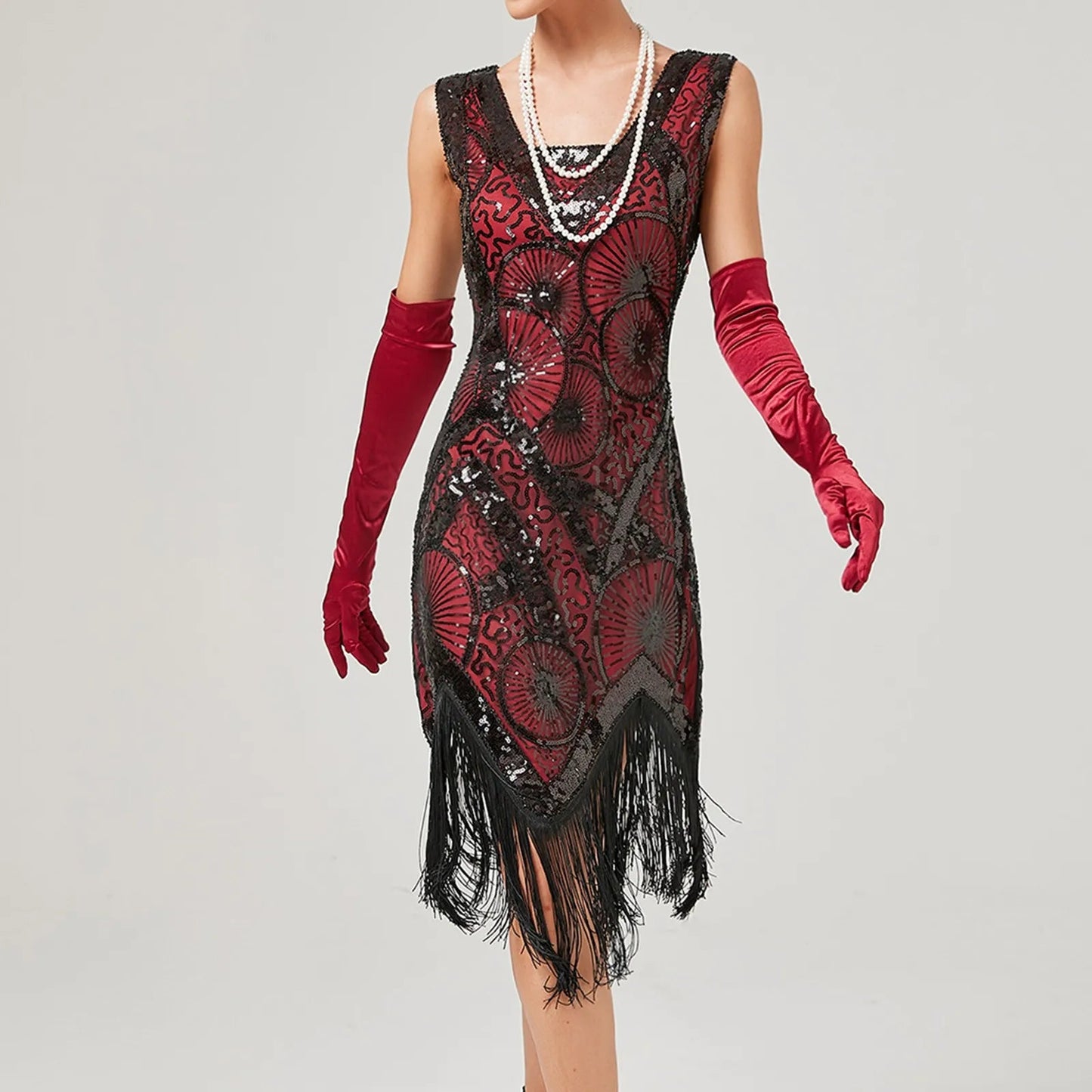 Vintage 1920s Flapper Great Gatsby Dress O-Neck Cap Sleeve Sequin Fringe Party Midi Dress 2024 Summer Dress Vestidos Vibrant Vaults