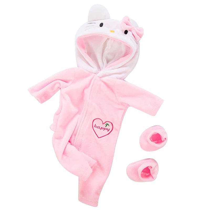 18Inch/45cm Popular American Doll Clothes Set Fit Reborn Doll Pink Blue Red Cat Clothes Pajamas Accessory Doll Clothes Girl Gift Vibrant Vaults