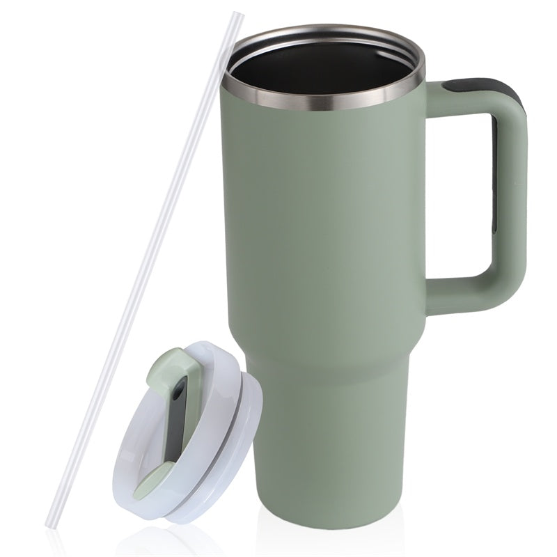 40oz Straw Coffee Mug With Handle Portable Car Stainless Steel Water Bottle Large Capacity Travel Bisphenol A Free Mug Vibrant Vaults