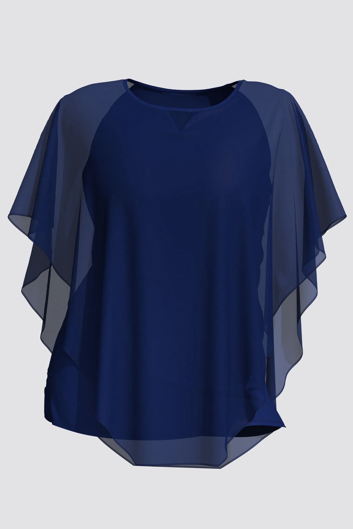 Plus Size Chiffon Blouse Women Top O Neck Loose Pullover Batwing Sleeve Shirts Blouse Women'S Clothing Casual Summer Top 2024 Vibrant Vaults