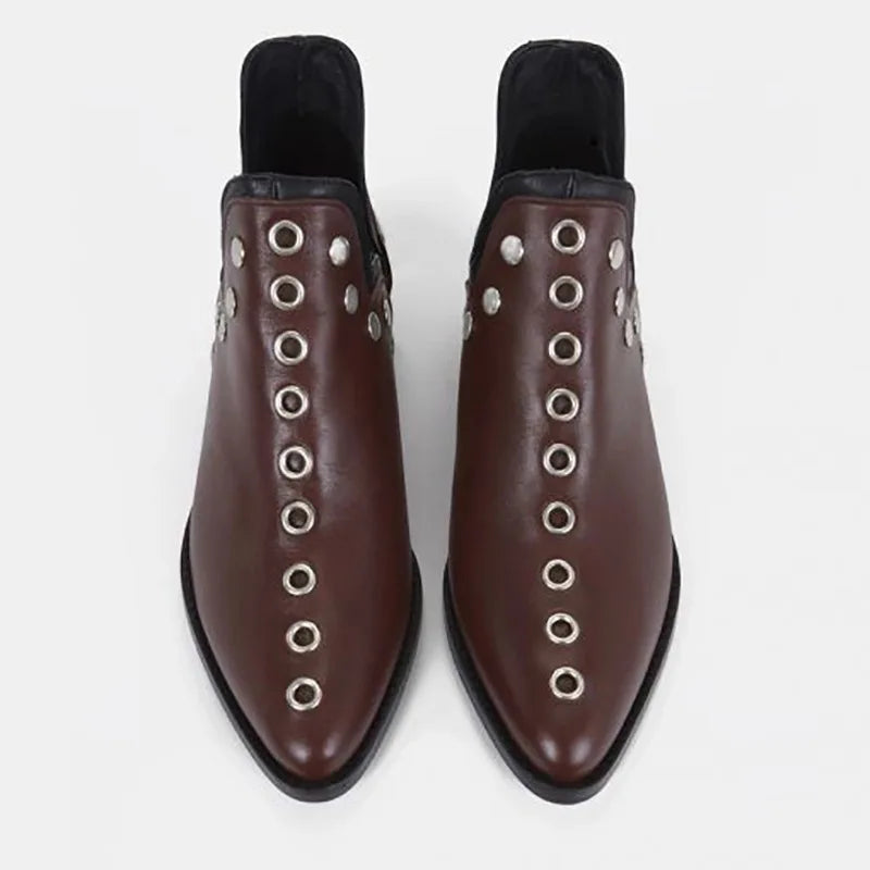 Winter Boots Lady Pointe Shoes Boots-Women Rivets Luxury Designer 2024 Pointy Autumn Rubber Low Fashion Lace-Up Cotton Fabric S Vibrant Vaults