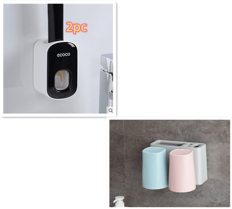Wall Mounted Automatic Toothpaste Holder Bathroom Accessories Set Dispenser Vibrant Vaults
