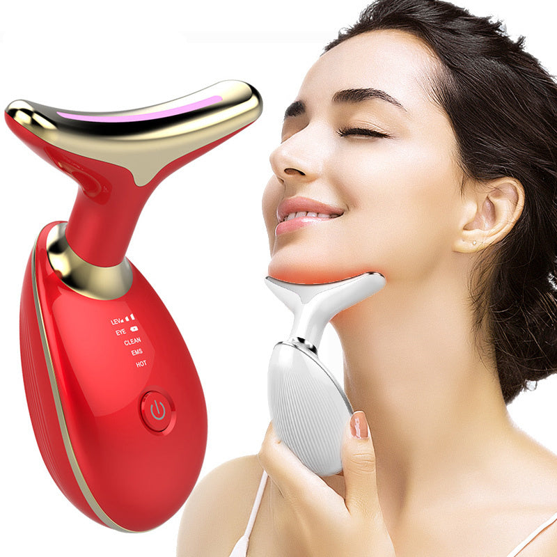 EMS Thermal Neck Lifting And Tighten Massager Electric Microcurrent Wrinkle Remover Vibrant Vaults
