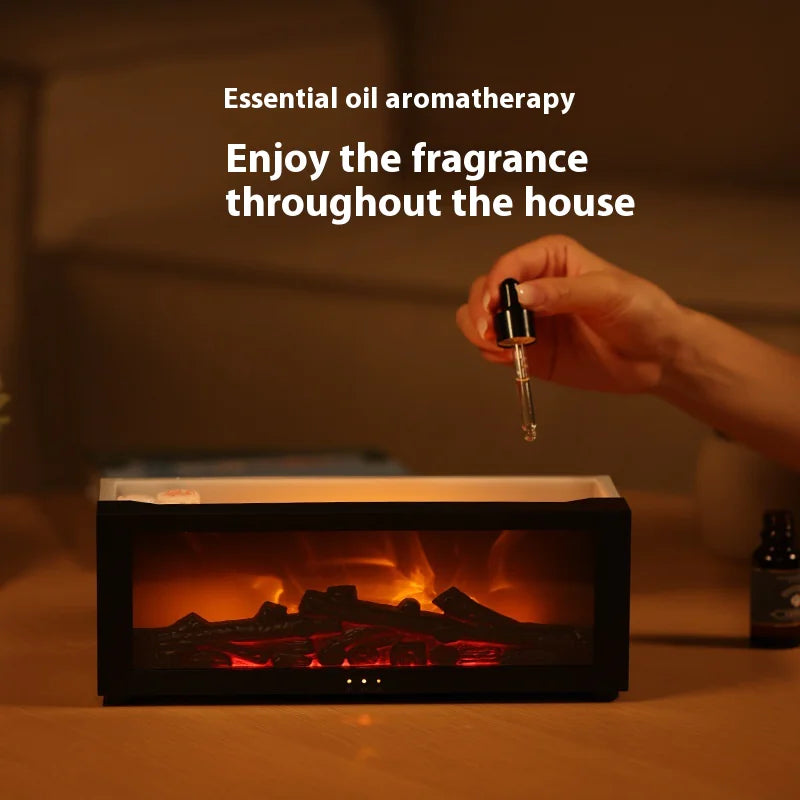 Simulation Fireplace Flame Remote Control Humidifier Aromatherapy Vibrant Vaults