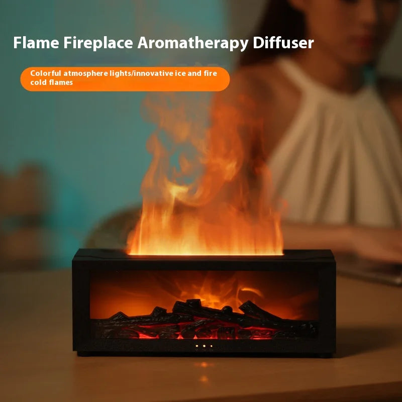 Simulation Fireplace Flame Remote Control Humidifier Aromatherapy Vibrant Vaults