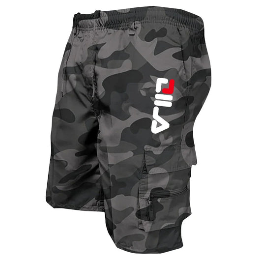 Men's Cargo Shorts Print Multiple Pockets Fashion Drawstring Loose Sportswear Summer Fitness Jogger Training Tactical Shorts Vibrant Vaults