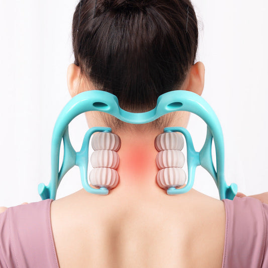 Multifunctional Manual Six-wheel Neck Massager Massage Relieve Roller Massage Tool Vibrant Vaults