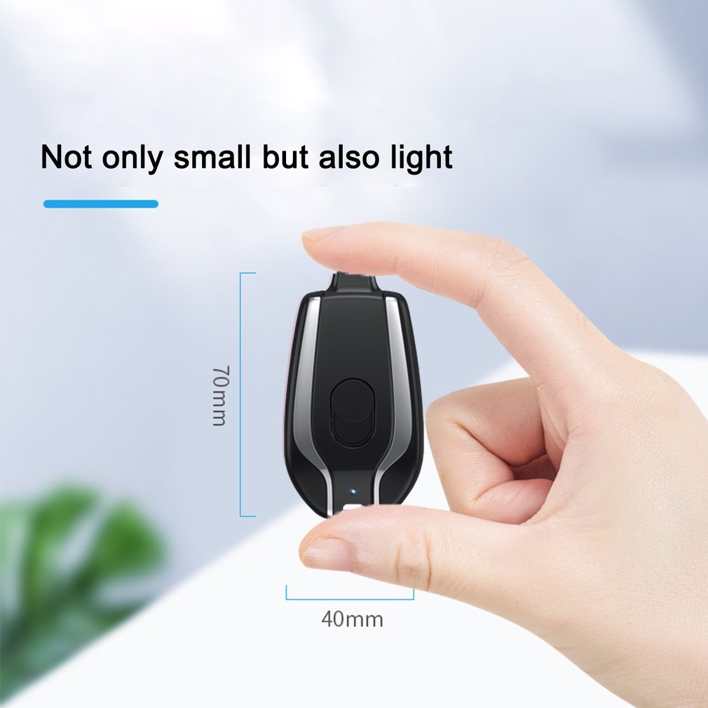 1500mAh Mini Power Emergency Pod Keychain Charger With Type-C Ultra-Compact Mini Battery Pack Fast Charging Backup Power Bank Vibrant Vaults