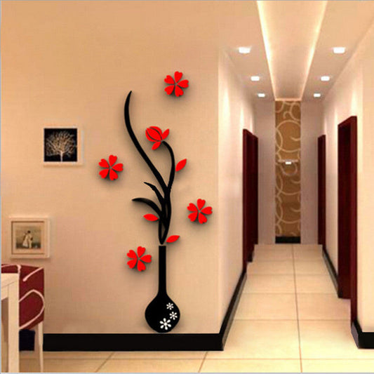 Creative vase acrylic 3D wall sticker Vibrant Vaults