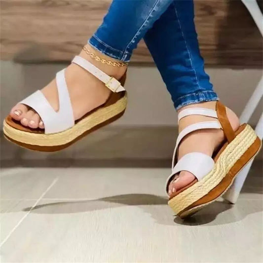 Platform Sandals Hollow Buckle Women's Shoes Vibrant Vaults