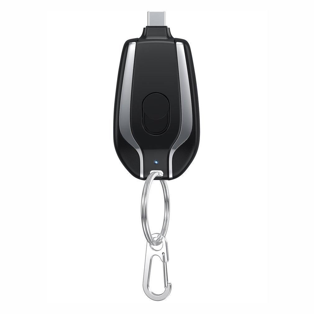1500mAh Mini Power Emergency Pod Keychain Charger With Type-C Ultra-Compact Mini Battery Pack Fast Charging Backup Power Bank Vibrant Vaults
