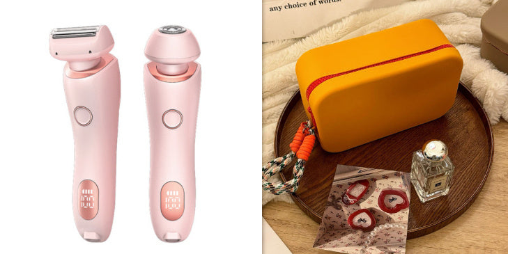 2 In 1 Hair Removal Epilator USB Rechargeable Trimmer Women Body Razor Face Leg Armpit Bikini Hand Pubic Shaver Hair Remover Vibrant Vaults