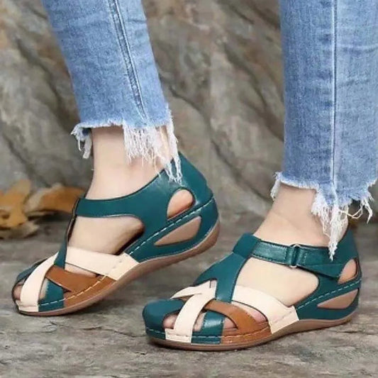 Open Toe Summer Women New Elegant Non Slip Shoes For Women Wedges Non-Slip Buckle Zapatos De Mujer Sandals Women Footwear Vibrant Vaults