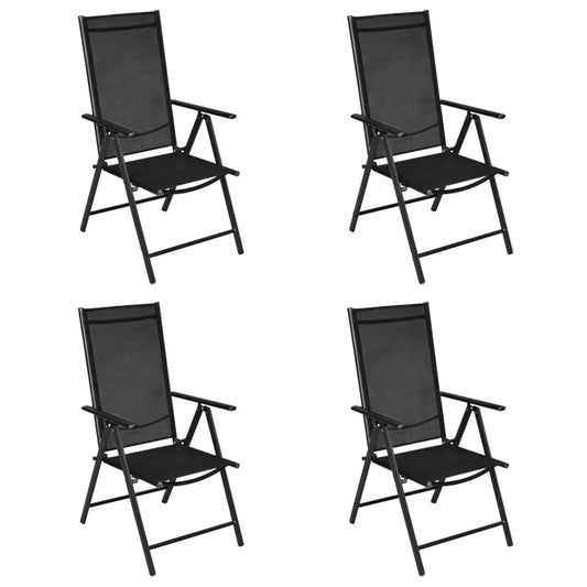 4PCS  Folding Patio Chairs Aluminum and Textilene for Camping Garden Pool Beach Using