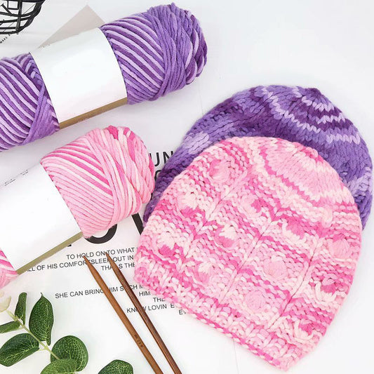 8 Strands Of Gradient Milk Cotton Wool Hand-knitted Medium Thick Vibrant Vaults