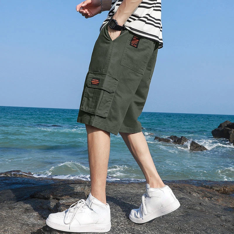 Bermuda Mens Cargo Shorts Solid Big and Tall Harajuku Loose Short Pants for Men Jorts New In Strech Summer Designer Comfortable