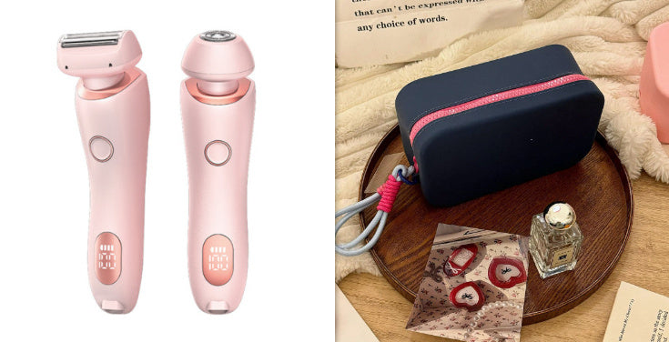 2 In 1 Hair Removal Epilator USB Rechargeable Trimmer Women Body Razor Face Leg Armpit Bikini Hand Pubic Shaver Hair Remover Vibrant Vaults