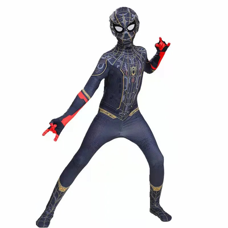 High Quality Superhero Spidermans Costume Bodysuit For Kids Adult Spandex Zentai Halloween Party Cosplay Jumpsuit 3D Style