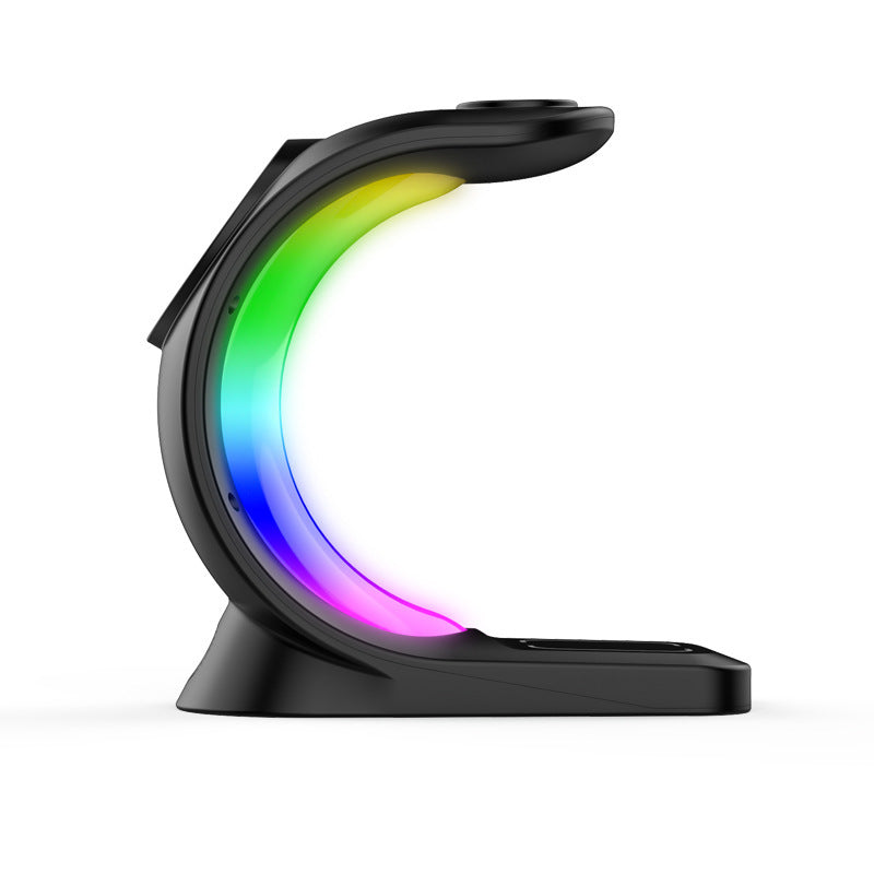 4 In 1 Magnetic Wireless Charger Fast Charging For Smart Phone Atmosphere Light Charging Station For Airpods Pro I-phone Watch Vibrant Vaults