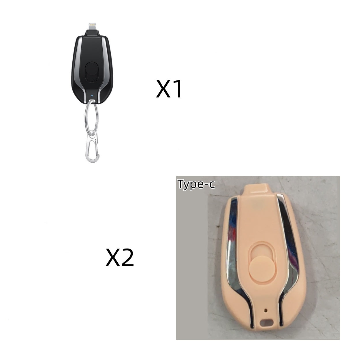 1500mAh Mini Power Emergency Pod Keychain Charger With Type-C Ultra-Compact Mini Battery Pack Fast Charging Backup Power Bank Vibrant Vaults