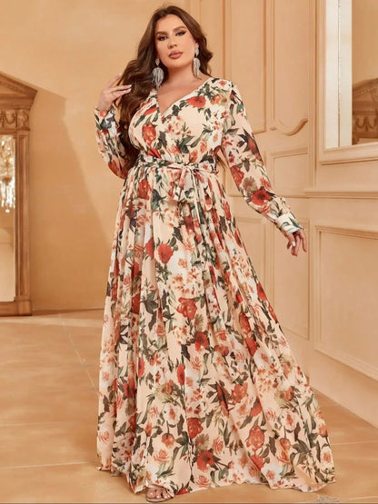 Plus Size Printed Casual Dress  Evening gown Ball dress Party dress