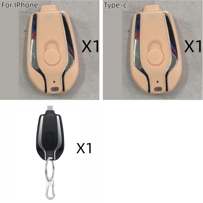 1500mAh Mini Power Emergency Pod Keychain Charger With Type-C Ultra-Compact Mini Battery Pack Fast Charging Backup Power Bank Vibrant Vaults
