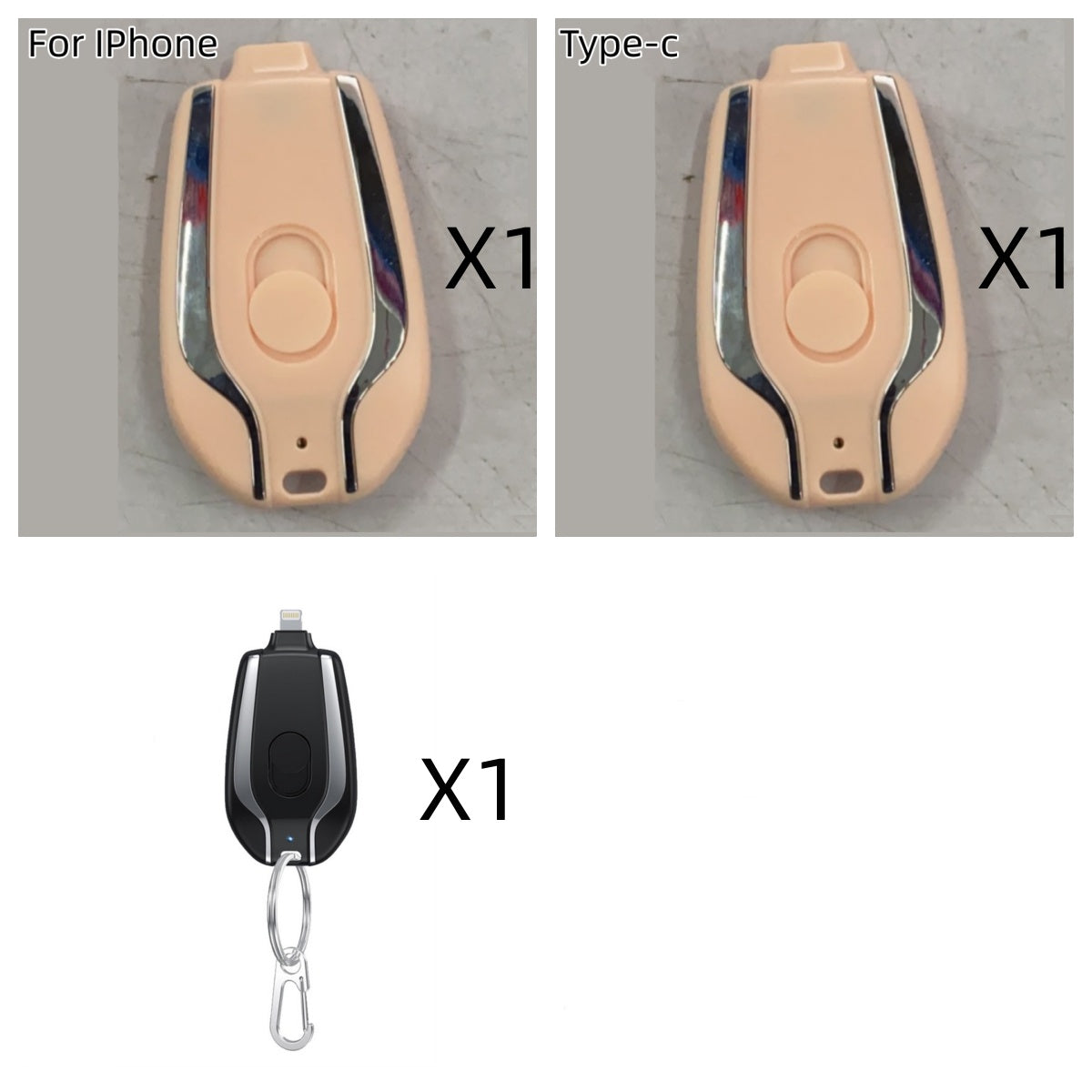 1500mAh Mini Power Emergency Pod Keychain Charger With Type-C Ultra-Compact Mini Battery Pack Fast Charging Backup Power Bank Vibrant Vaults