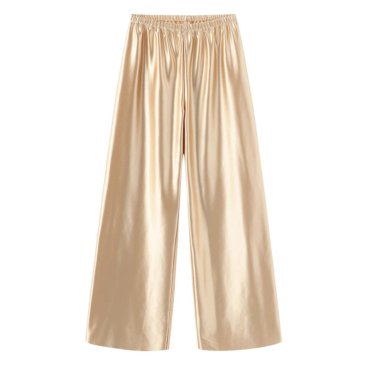 Satin Wide Leg Pants Long Floor Casual Pants Women's Summer