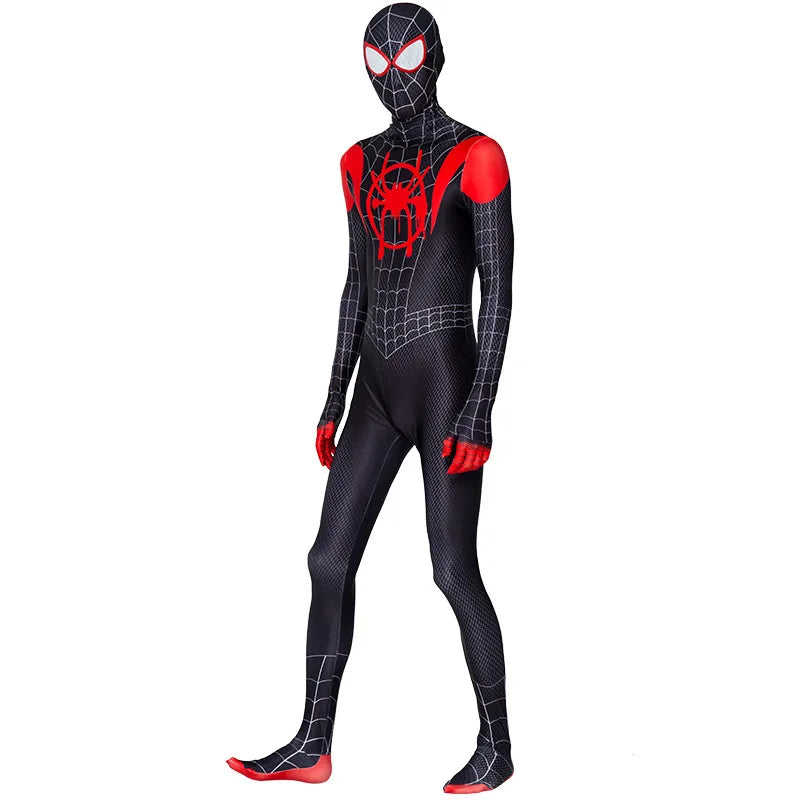 High Quality Superhero Spidermans Costume Bodysuit For Kids Adult Spandex Zentai Halloween Party Cosplay Jumpsuit 3D Style