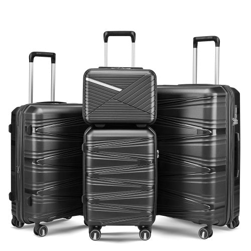 Luggage 4 Piece Sets, Hard Shell Lightweight TSA Lock Carry On Expandable Suitcase With Spinner Wheels Travel Set For Men Women Vibrant Vaults