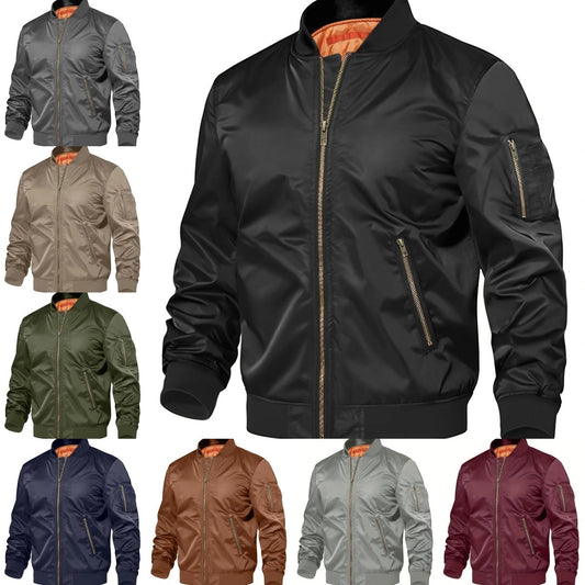 Mens Jacket New Spring Autumn Male Baseball Jackets Pilot Men Outwear Coat Zipper Men's Uniform Vibrant Vaults