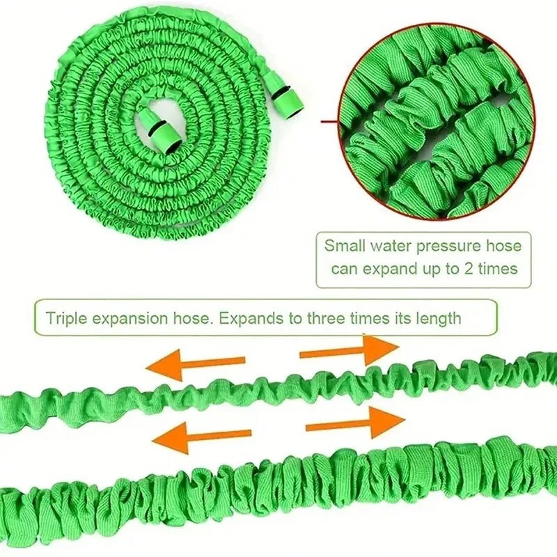 25FT-200FT Garden Hose Expandable Magic Water Pipes Home Garden Daily Watering Tools High-Pressure Car Wash Cleaning Water Gun Vibrant Vaults