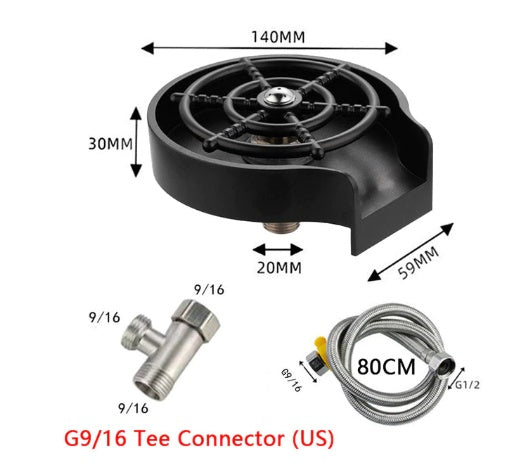 Bar Counter Cup Washer Sink High-pressure Spray Automatic Faucet Coffee Pitcher Wash Cup Tool Kitchen Vibrant Vaults
