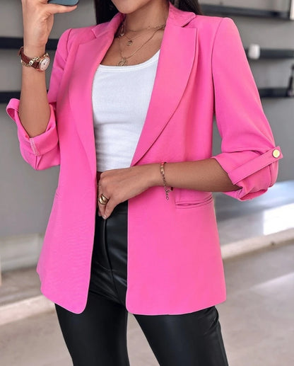 Plus Size Women's Suit Jacket Cardigan 2024 Cotton Linen Lapel Collar Office Long Sleeve Oversized Overcoat Thin Loose Fit Tops