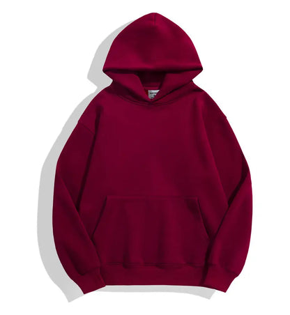 DIY Custom Your Brand LOGO 500GSM Heavy Weight New Autumn Winter Casual Thick Cotton Men's Top Solid Color Hoodies Sweatshirt