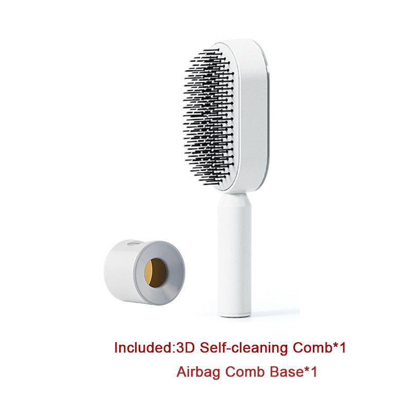 Self Cleaning Hair Brush For Women One-key Cleaning Hair Loss Airbag Massage Scalp Comb Anti-Static Hairbrush Vibrant Vaults