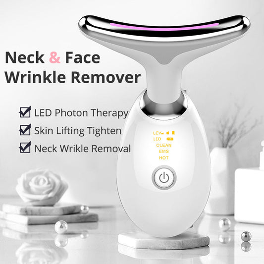 EMS Thermal Neck Lifting And Tighten Massager Electric Microcurrent Wrinkle Remover Vibrant Vaults