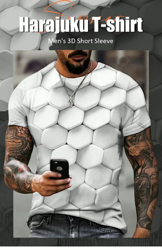 3D T Shirt For Men Fashion Hip Hop O-neck Short Sleeve Tops Abstract Harajuku Men's T-shirts Oversized Tees Shirt Man Clothing