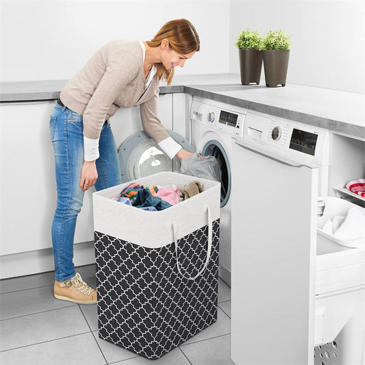 Large Laundry Basket Striped Foldable Storage Bag Laundry Baskets Vibrant Vaults