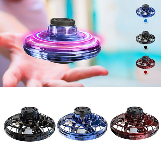 Mini Fingertip Gyro Interactive Decompression Toy Drone LED UFO Type Flying Helicopter Spinner Toy Kids Vibrant Vaults