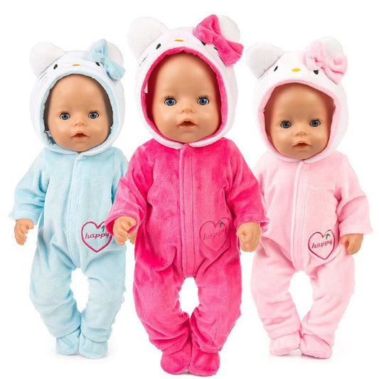 18Inch/45cm Popular American Doll Clothes Set Fit Reborn Doll Pink Blue Red Cat Clothes Pajamas Accessory Doll Clothes Girl Gift Vibrant Vaults