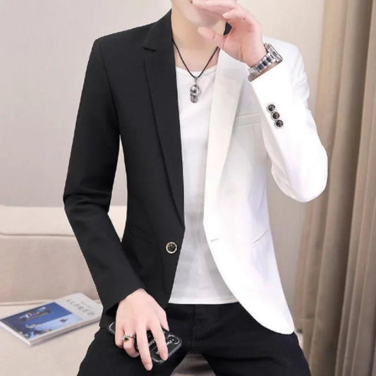 Men's slim fit color black and white suit 108000 Vibrant Vaults