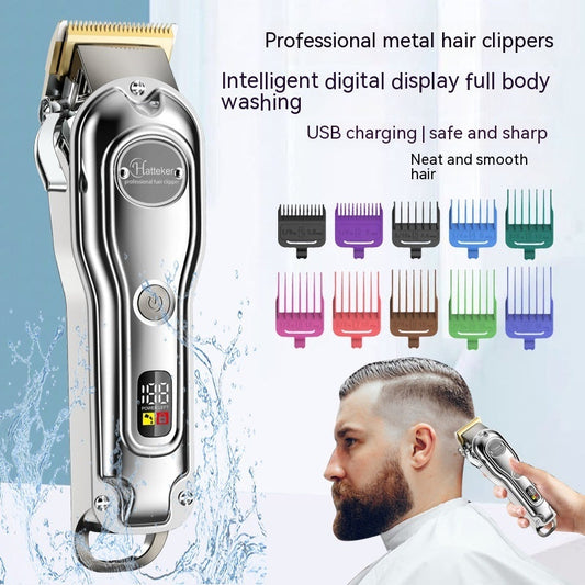 Hair Scissors Metal Machine Intelligent LED LCD Display Hair Salon Washing Electric Clipper Razor Vibrant Vaults